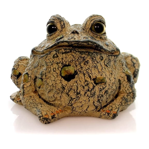 Toad Garden Statue - Small Polyresin Figurine - Tan Outdoor Decor - Whimsical Lawn Ornament - Decorative Toadstool Accent - 99889