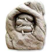 Toad Hollow Garden Statue Figurine, Original Sculpture Handcrafted In Stone, Artisan Made