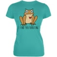 thumbnail image 1 of Toad I Find You Riveting Funny Pun Valentine's Day Juniors Soft T Shirt Teal LG, 1 of 1