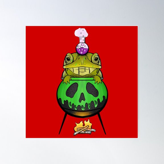 Toad In The Pot Poster Wall Art, Modern Wall Decor For Living Room Bedroom, 16x16 UNFRAMED