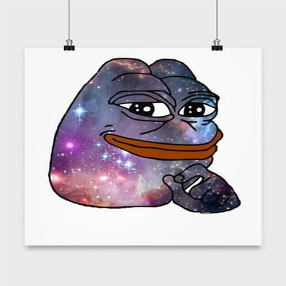 Toad Poster, Galaxy Frog, Amphibian Wall Art Gift, White 13x13in Poster