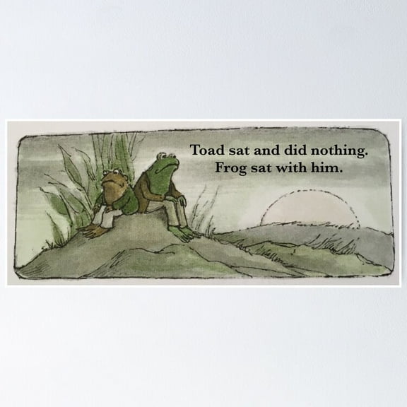 Toad Sat Frog Sat Nothing Quote Vintage Retro Poster UNFRAMED PAPER POSTER, Home Decor