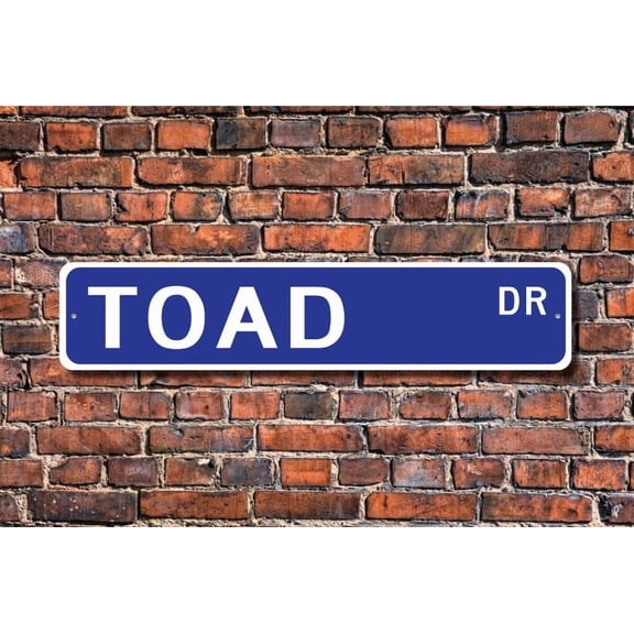 Toad Toad Gift Toad Sign Toad decor Toad lover common frog name frog with dry leathery skin Metal Aluminum Sign - Size: 16 x 4 Inches