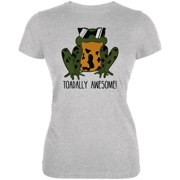 Toad Totally Awesome Funny Pun Juniors Soft T Shirt Heather 2XL