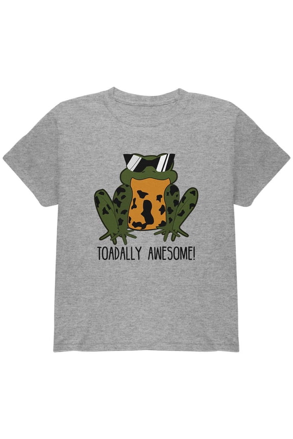 Toad Totally Awesome Funny Pun Youth T Shirt Heather YMD