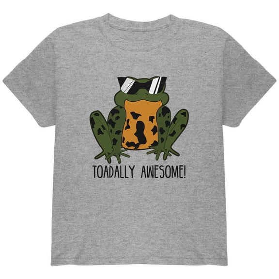 Toad Totally Awesome Funny Pun Youth T Shirt Heather YSM