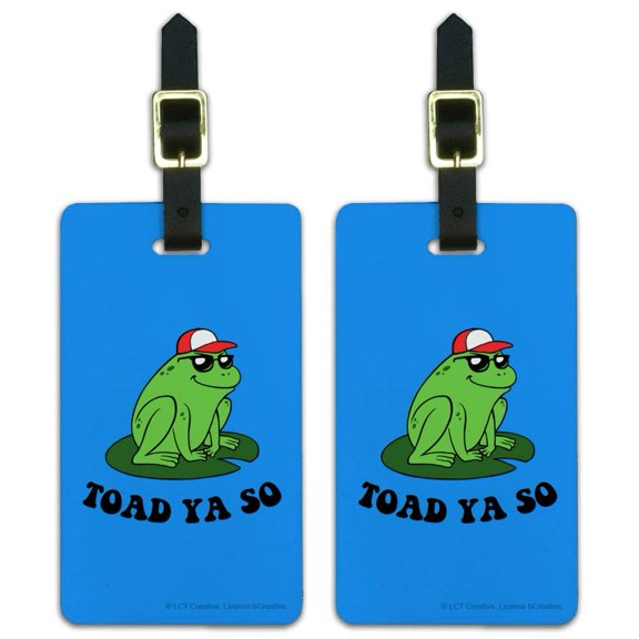 Toad Ya So Told You Funny Humor Luggage ID Tags Suitcase Carry-On Cards - Set of 2