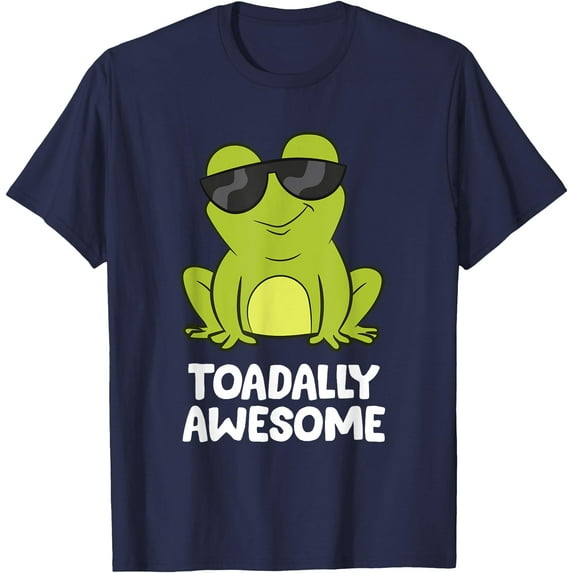 Toadally Awesome Amphibian Frog Funny Toad Unisex T-Shirt for Men Women Kids Toddler,Navy Color,Size 5XL