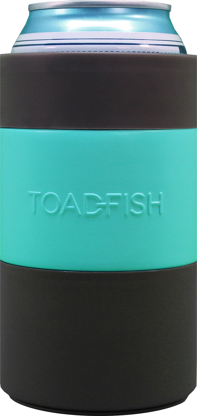Toadfish Can Cooler, NonTipping Suction Cup, Stainless Steel, Teal