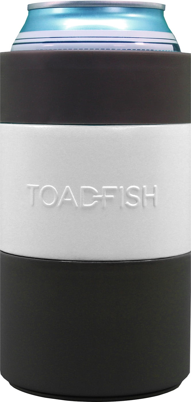White and Black Stainless Steel Non-Tipping Can Cooler