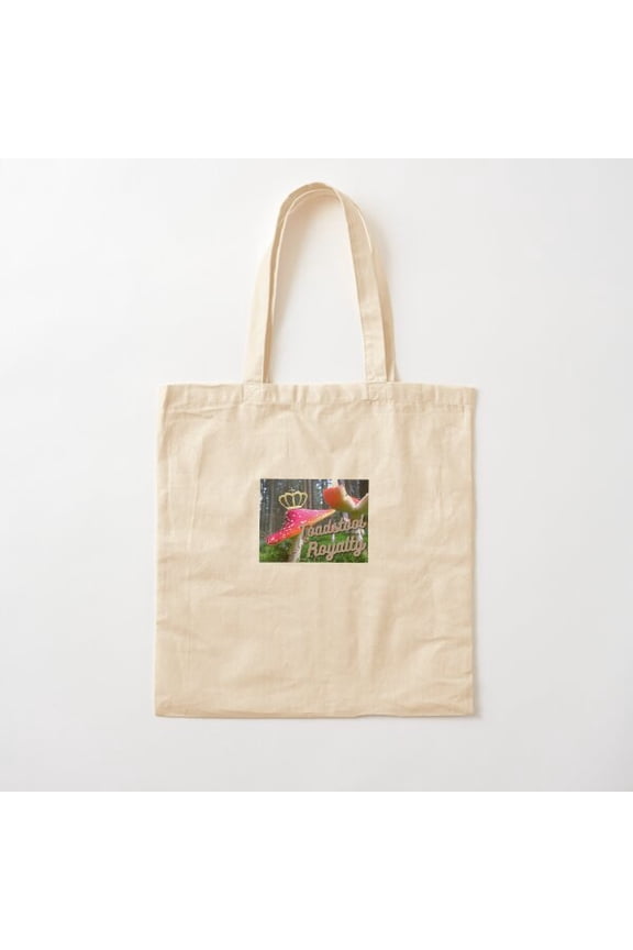 Toadstool Royalty Canvas Tote Bags, Reusable Shopping Bag