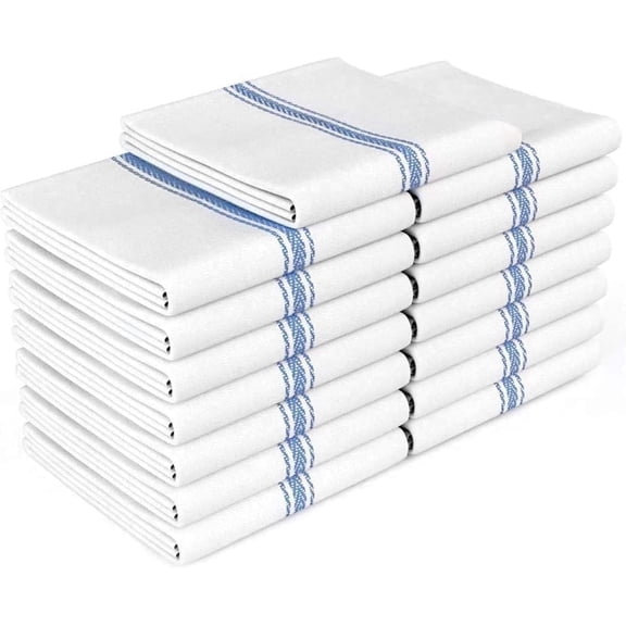 Toallas de cocina clsicas  Paquete de 15  14 x 25 pulgadas  Toallas de cocina 100% algodn  Paos de limpieza reutilizables a granel  Toallas de mano azules  Superabsorbentes  Lavable
