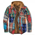 thumbnail image 1 of Toamir Mens Flannel Big And Tall Jackets For Men Zip Up Hoodie Sherpa Lined Jacket Shirt Autumn And Winter Thickened Blue 3XL, 1 of 5