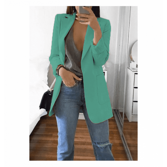Toamir Women's Long Sleeves Slimming Business Blazer Open Front Formal Work Coats Casual Suit Lapel Slim