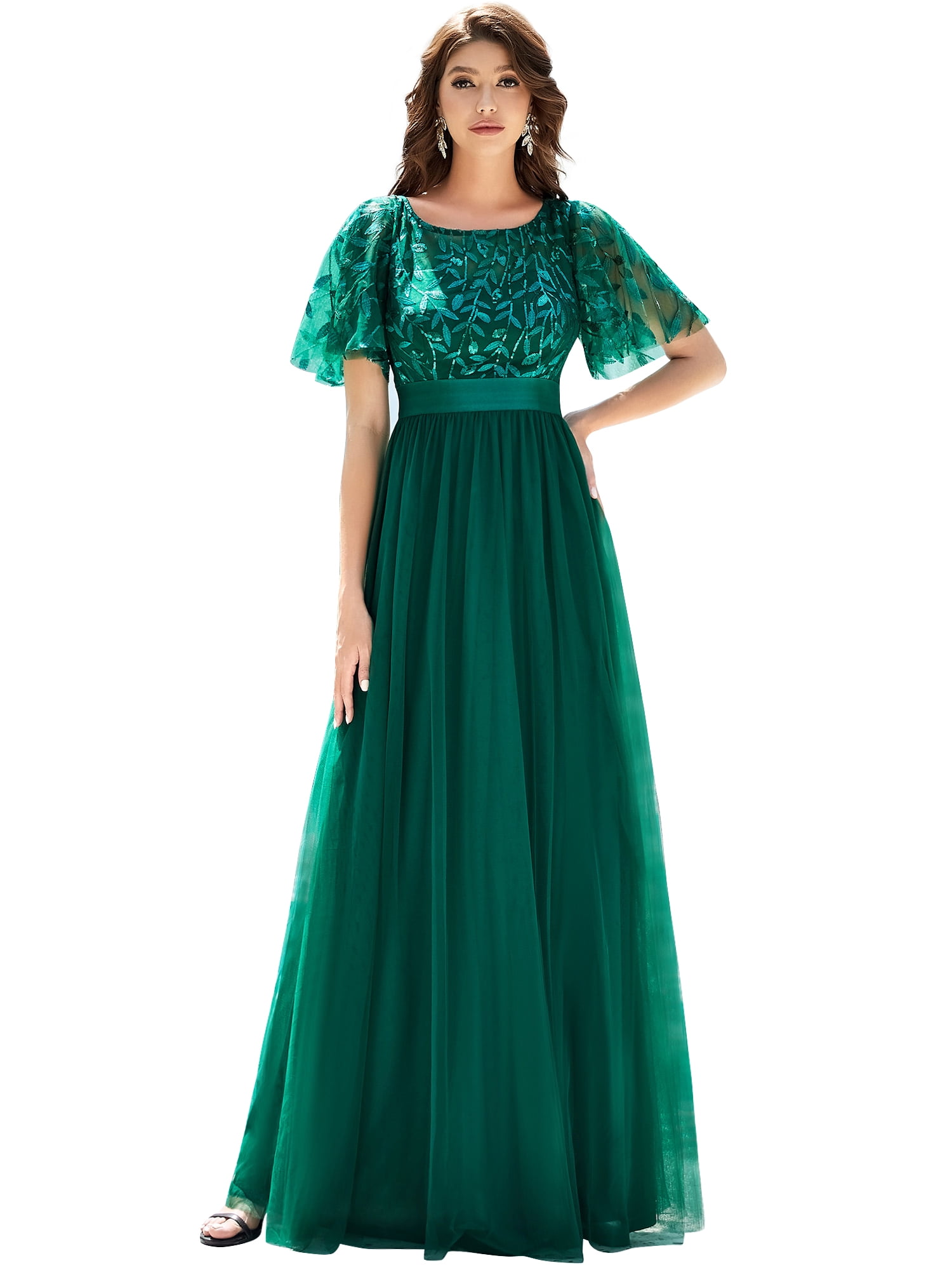 Toamir Womens Empire Waist Full-Length Evening Prom Dresses for Women 00904  Green US10 - Walmart.com