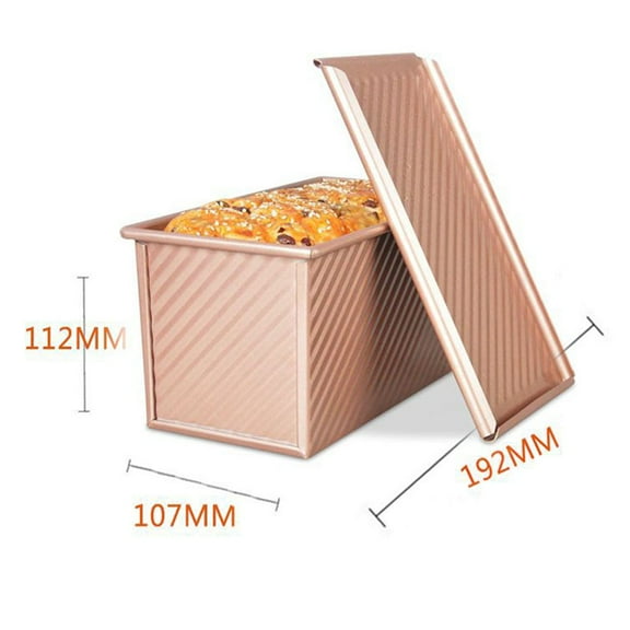 Toast Artisan, Pullman Loaf Pan With Cover Food-Safe Material Non-Stick Bakeware For Loaf Bread, Round Edges & Striped Surface Strengthen Structure, Even Heating Ensures Perfect