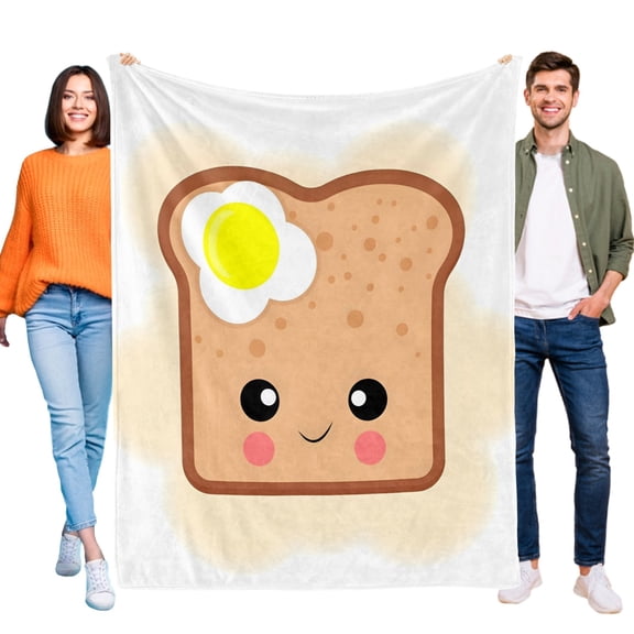 Toast Bread Flannel Blanket 39*59 inch Soft And Comfortable With Clear Patterns And Easy Cleaning