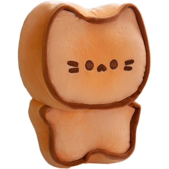 Toast Bread Plush Pillow, Biscuit Cat Stuffed Animal Pillow, Food Bread Plush Pillow.Home Decoration Christmas Birthday Adults (7.87 inch)