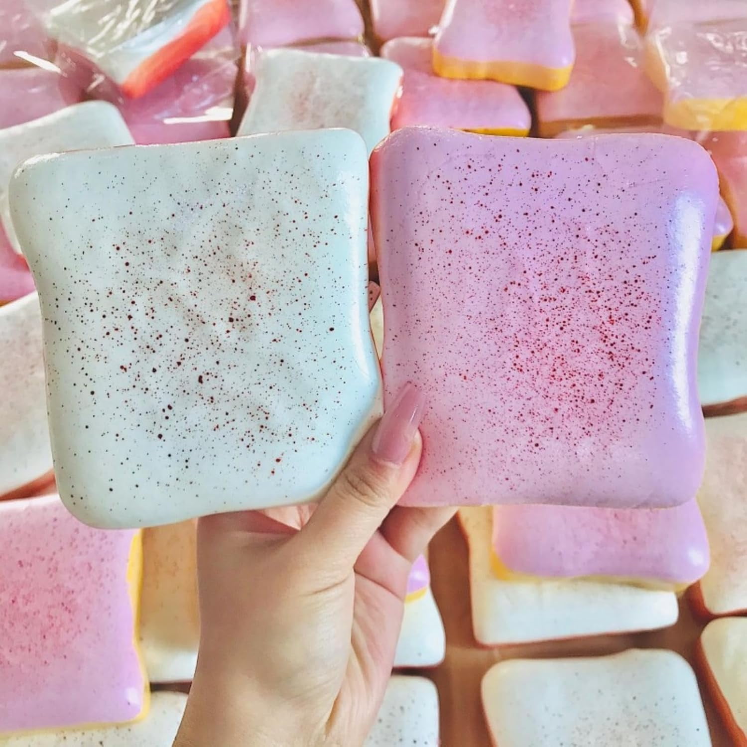 Toast Bread Slow Rising Fidget Toys Squishy Set of 2, 4in Ultra Foam ...