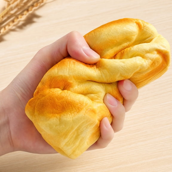Toast Bread Squishy Stress Toy, Realistic Loaf Slow Rising Soft Squeeze Fidget Toy for Anxiety Relief, Cute Food Party Favor Gift for Kids & Adults