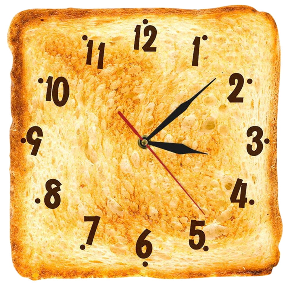 Toast Design Wall Clock Modern Wall Clock Bakery Wall Hanging Clock toast-design-wall-clock-modern-wall-clock-bakery-wall-hanging-clock