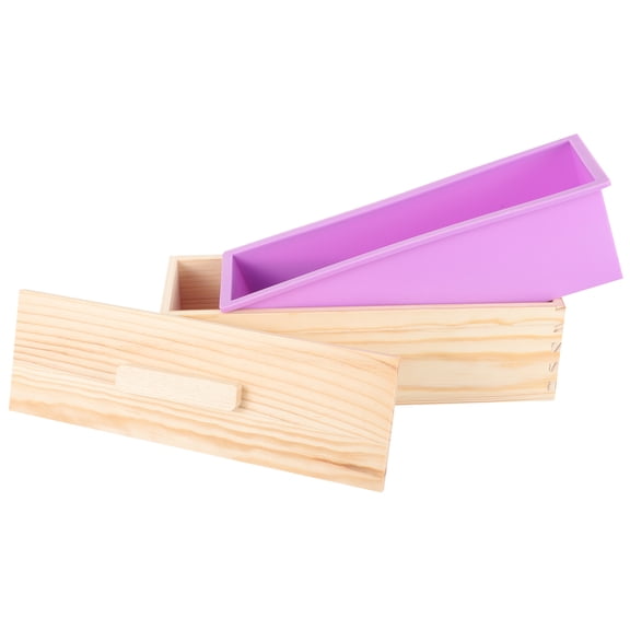 Toast Mold Bread Molds Handle Design Loaf Pan Handmade Soap with Cover Silica Gel Wooden