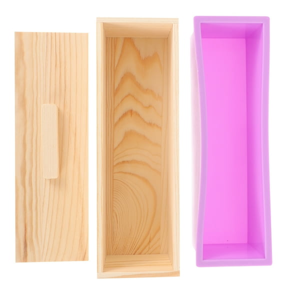 WHAMVOX Wood Loaf Container Bread Storage Container 1 Set 11x3.6in