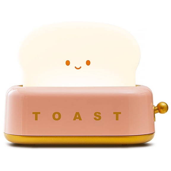 Toast Night Light LED Bread Lamp USB Rechargeable Dimmable Timer (green )