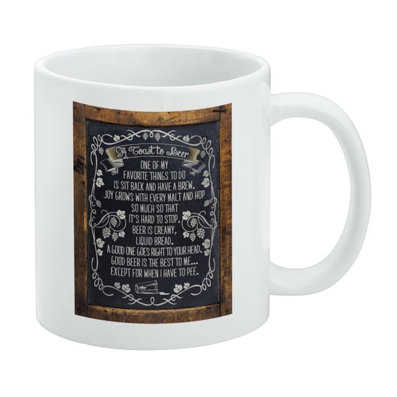 Toast To Beer Brew Funny Humor White Mug