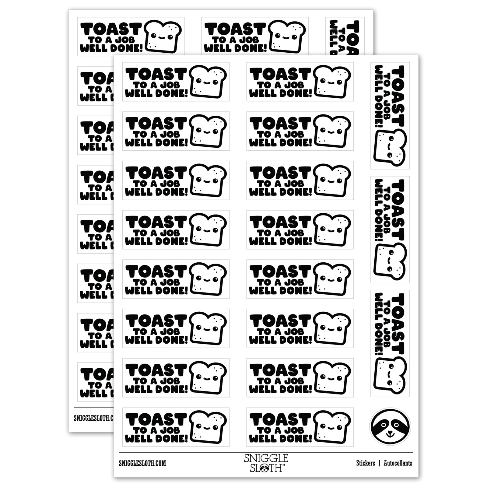 Toast to a Job Well Done Teacher Student School Sticker Set White