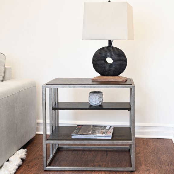 Toasted Acacia Finish | End Table with Two Shelves for Living Room Use | Elevate Your Home's Visual Appeal