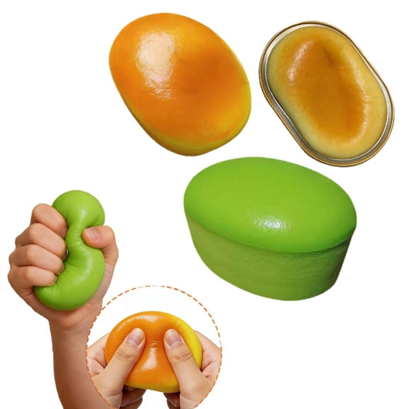 Toasted Bread Squishy Stress Ball, Slow Rising Soft Dough Sensory Fidget Toy for Anxiety Relief, Calming Desk Tool for Adult Office