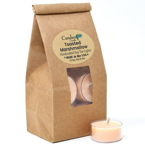 Toasted Marshmallow, Soy Tea Light 12-Pack