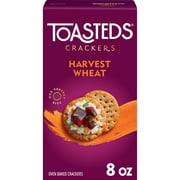 Toasteds Harvest Wheat Crackers, Party Snacks, 8 oz