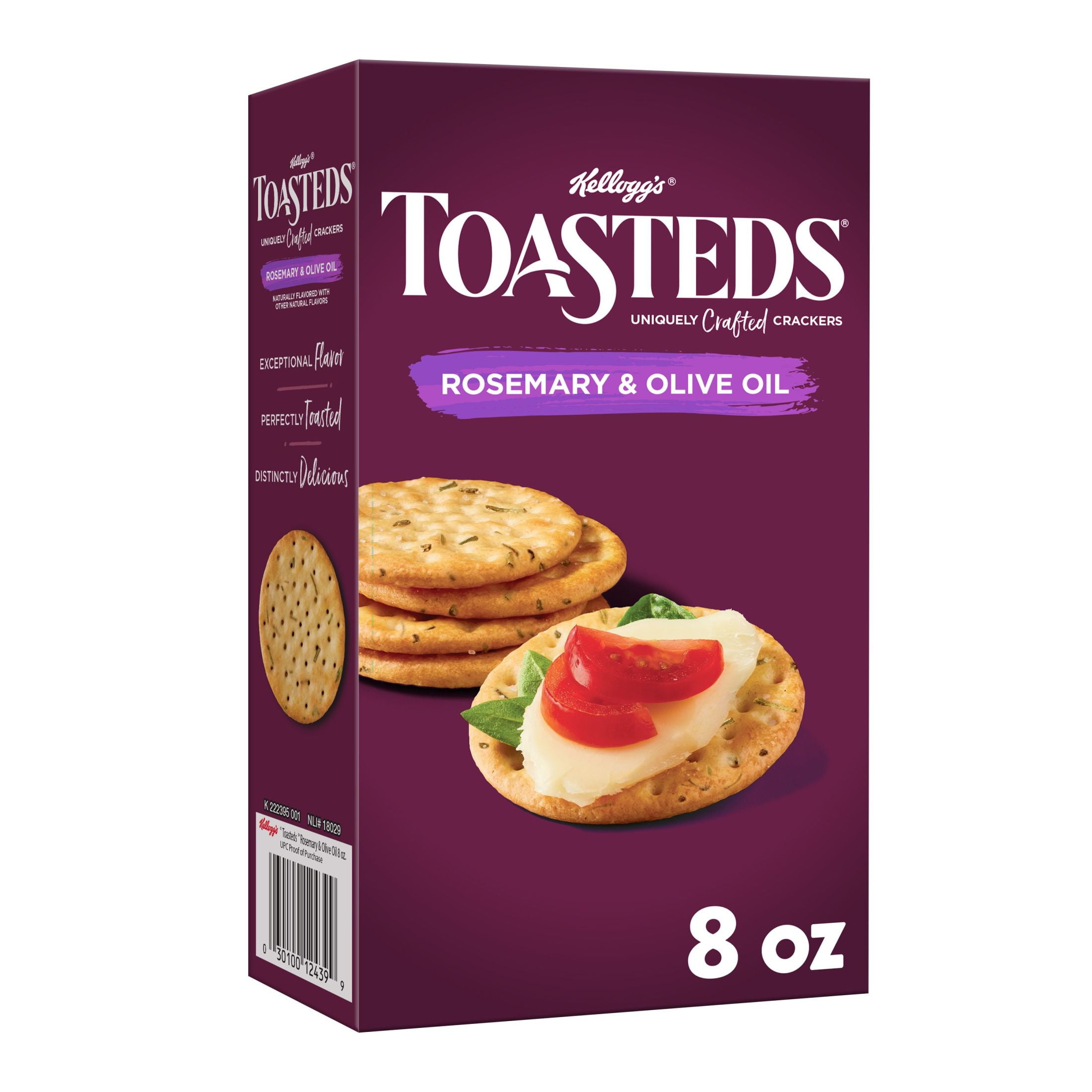 Toasteds Rosemary & Olive Oil Crackers, 8 oz