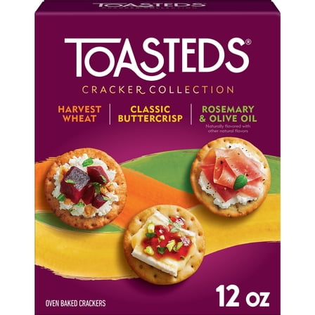 Toasteds Variety Pack Crackers, Party Snacks, 12 oz