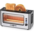 thumbnail image 1 of Toaster, 2 Slice Extra Wide Long Slot Retro Toaster with Easy View Window, 6 Browning Levels, Easy to Clean, Auto Shut off, Stainless Steel Silver Toaster for Bagels, Waffles (Silver), 1 of 7