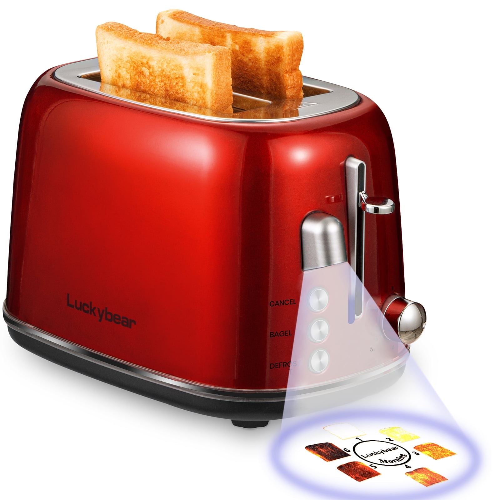 Cotomier Toaster 2 Slice, Retro Cream White Stainless Steel Toaster with  Defrost Bagel Cancel Function & 6 Shade Settings (Rose Gold)