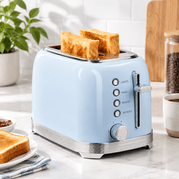 Toaster Photo Toaster 2 Slice Retro Stainless Steel Blue - Walmart.com
