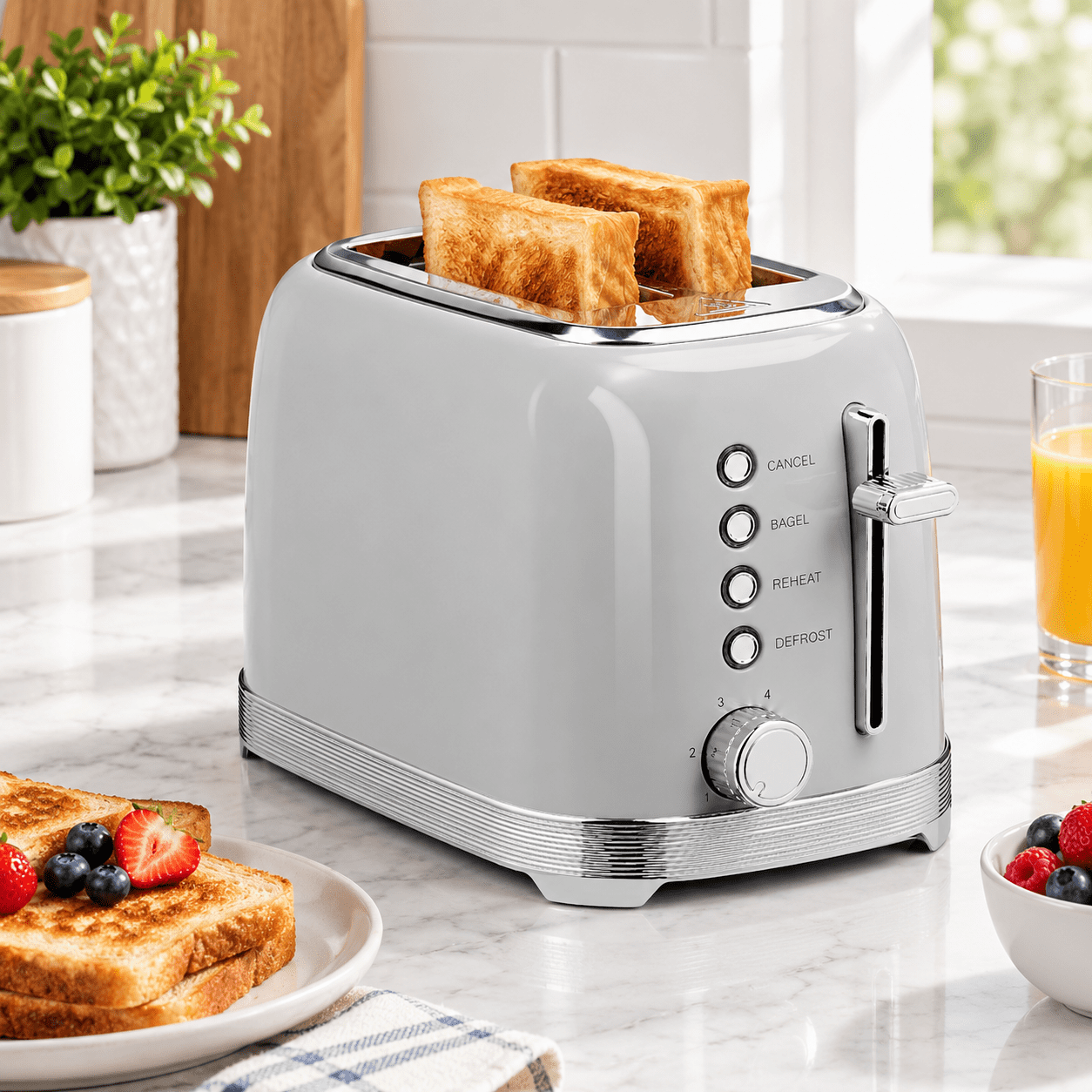 Toaster Photo Toaster 2 Slice Retro Stainless Steel Gray - Walmart.com