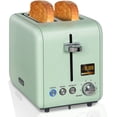 thumbnail image 1 of Toaster 2 Slice, Stainless Steel Bread Toaster with Colorful LCD Display, 7 Bread Shade Settings, 900W, Mint, 1 of 7