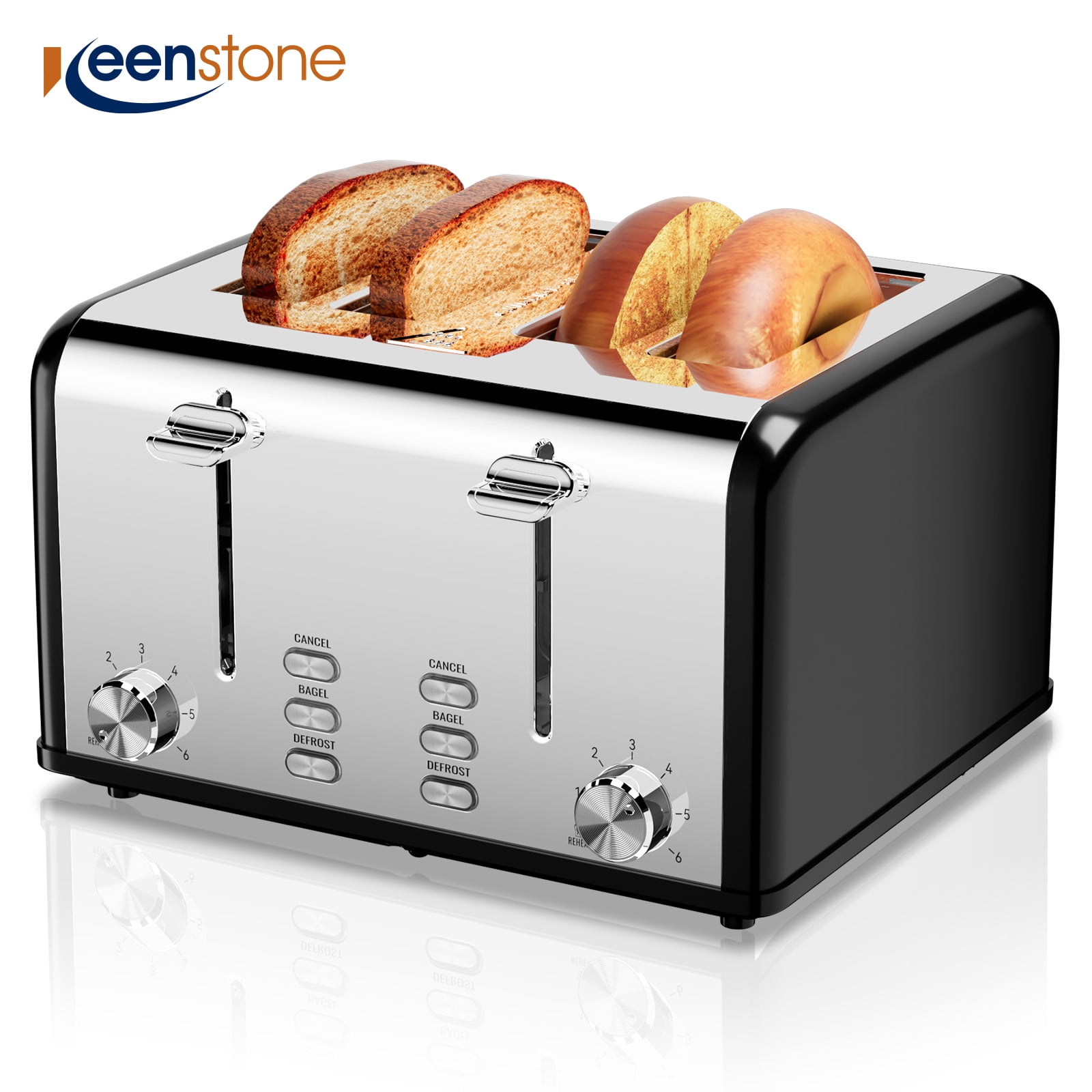  Bella - Pro Series 4-Slice Wide/Self-Centering-Slot Toaster -  Stainless Steel: Home & Kitchen