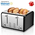 Toaster 4 Slice Toaster Keenstone Stainless Steel Retro Toasters, Bagel