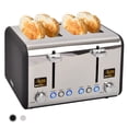 thumbnail image 1 of Toaster 4 Slice, Stainless Steel Bread Toaster with 2 Colorful LCD Display, 7 Shade Settings,1800W, Dark Chocolate, 1 of 7