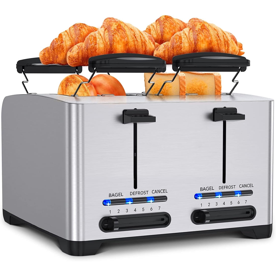 Toaster 4 Slice, Stainless Steel Toasters with Bagel, Cancel and ...