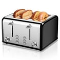 thumbnail image 1 of Toaster 4 Slice Toaster Stainless Steel Retro Toasters, Bagel, Defrost, Reheat, Cancel Function 6 Shade Settings Removable Crumb Tray Auto Pop-Up, Kitchen Appliances, Apartment Essentials, 1 of 10