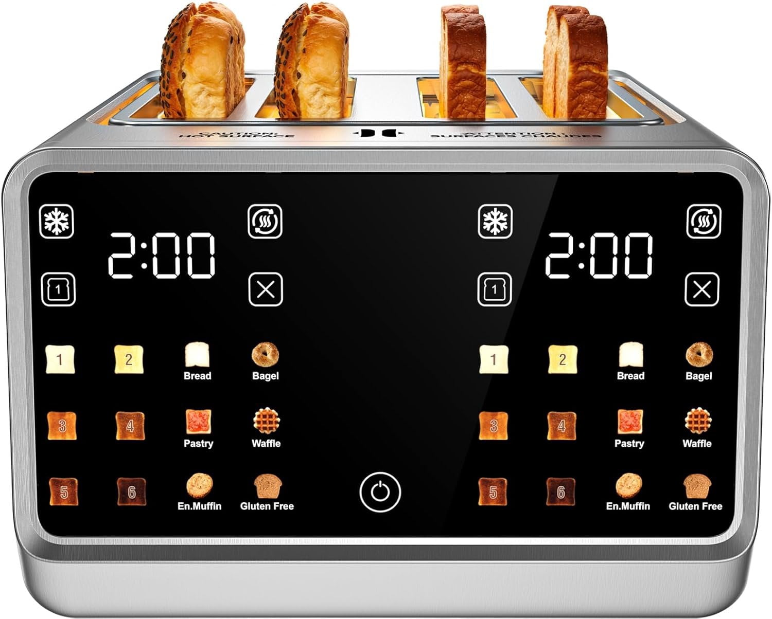 Toaster Memory Type Toaster 4 Slice with Touchscreen & 1- Memory for Family | Stainless ...