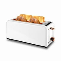 Toaster 4 Slice with Wide Slots, 2 Long Slots for Bagels, Waffles & Toast, 6 Browning Levels, Stainless Steel, WT-8500 Black (1500W) Kitchen Breakfast Sandwich Maker Durable