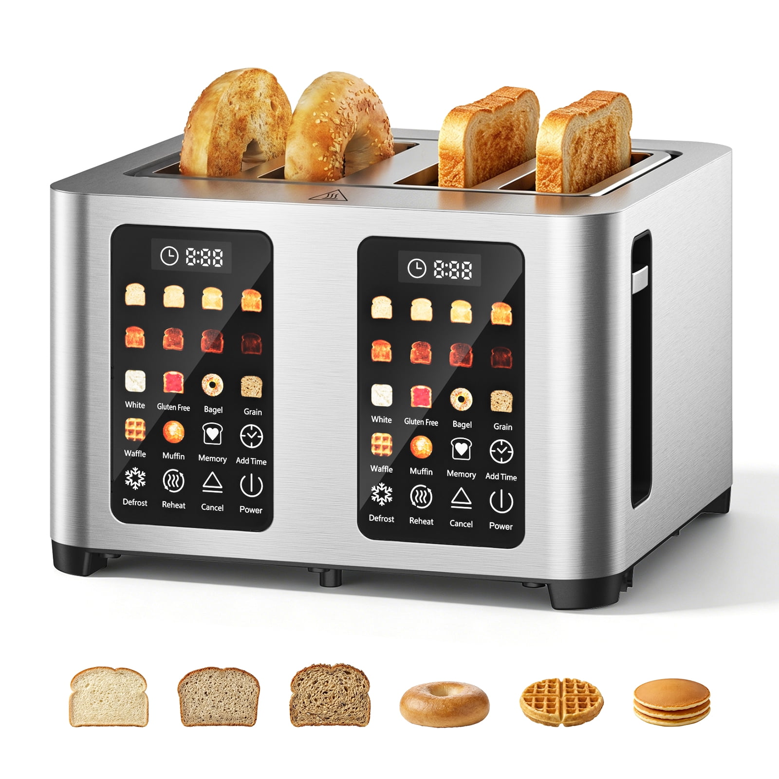 Toaster 4 Slices, Stainless Steel, Touch Screen for Dual Control ...