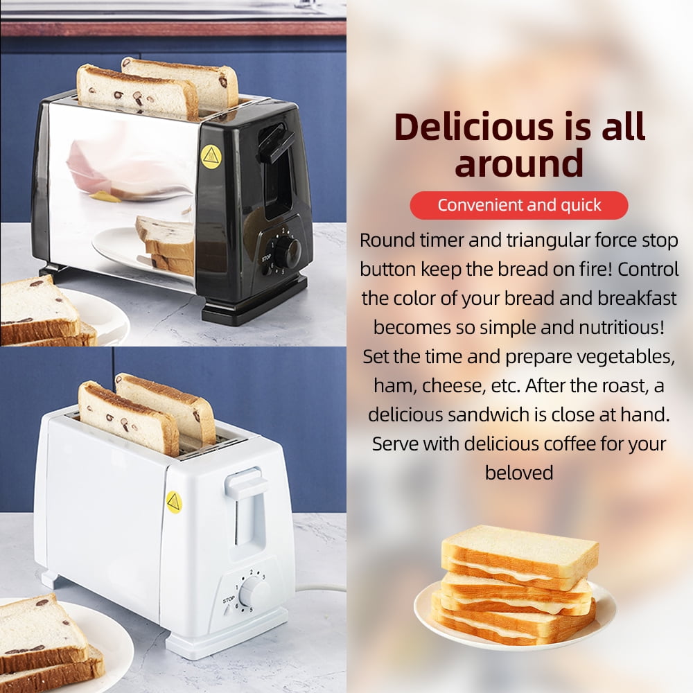 Toaster,And Removable Temperature And Stainless Steel White 6 Wide Manual Stop With Manual Preset Temperature Steel With Wide Slot 2 Slice With 6 Slot With 6 Preset And Stainless Wide 750